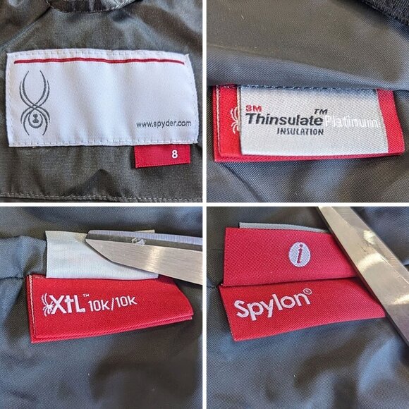 SPYDER Green Alia Thinsulate Mock Neck 10k/10k Puffer Ski Jacket 144104 Size 8 - Picture 3 of 10